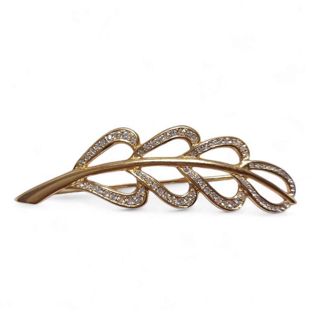 Napier Vintage Heart Leaf Brooch Pin Goldtone